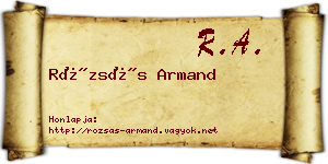 Rózsás Armand névjegykártya